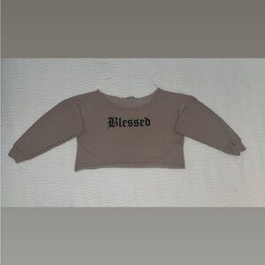 Fashion Nova Tan 'Blessed' Crop Top